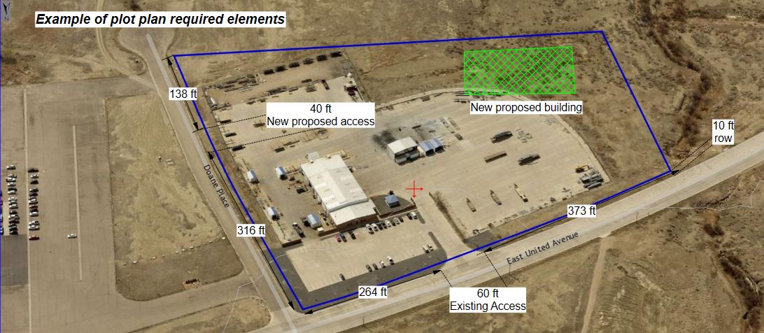 Example of plot plan required elements