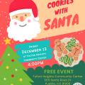 Flyer about the Cookies with Santa event at Fulton Heights Community Center on December 13, 2024 at 4:00 PM